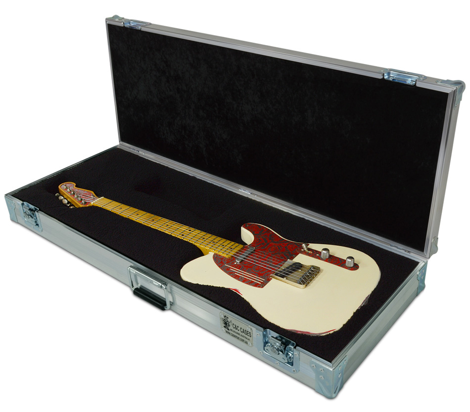Custom made James Trussart Steelcaster guitar case by C and C Cases.